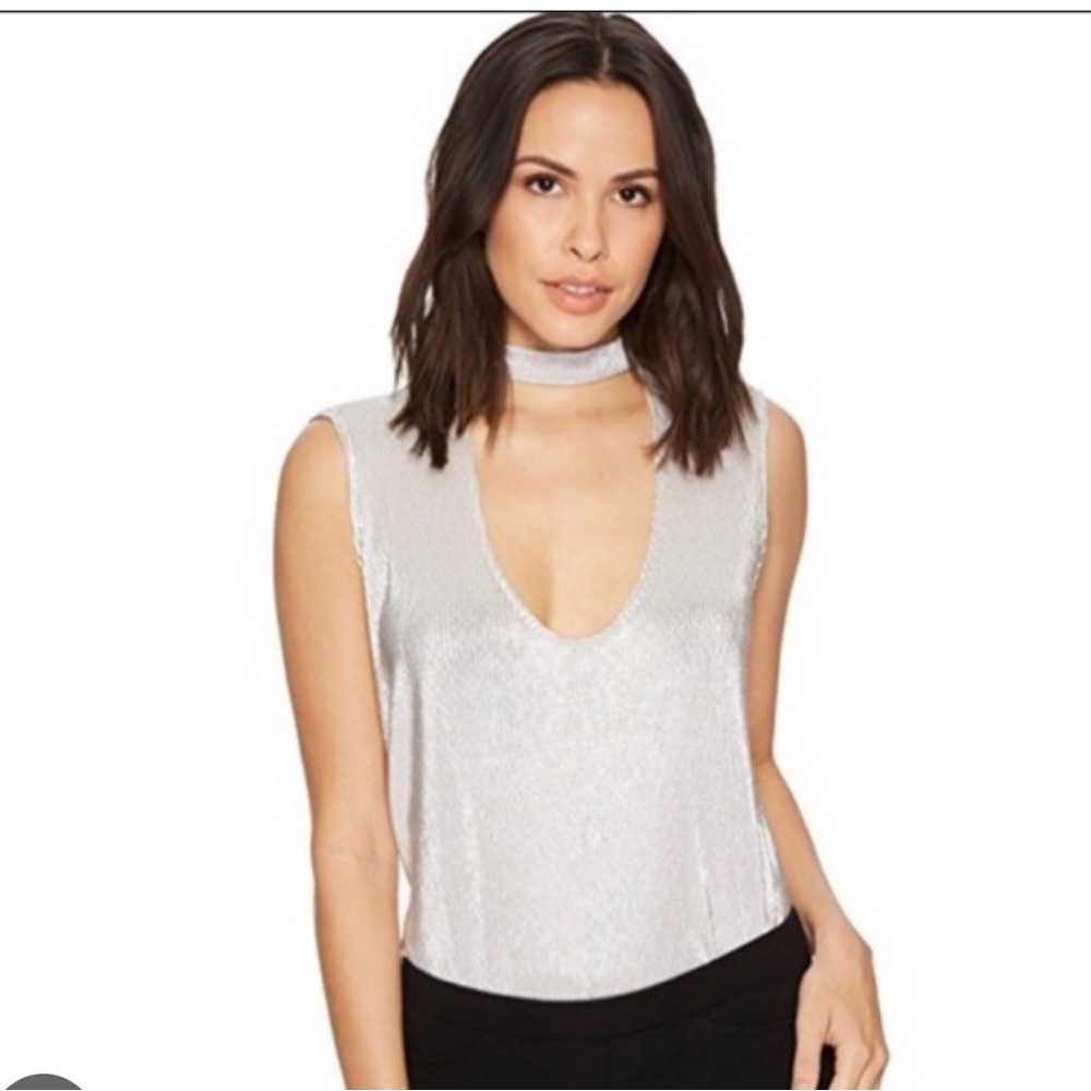BB Dakota sleeveless top, silver, women’s size medium